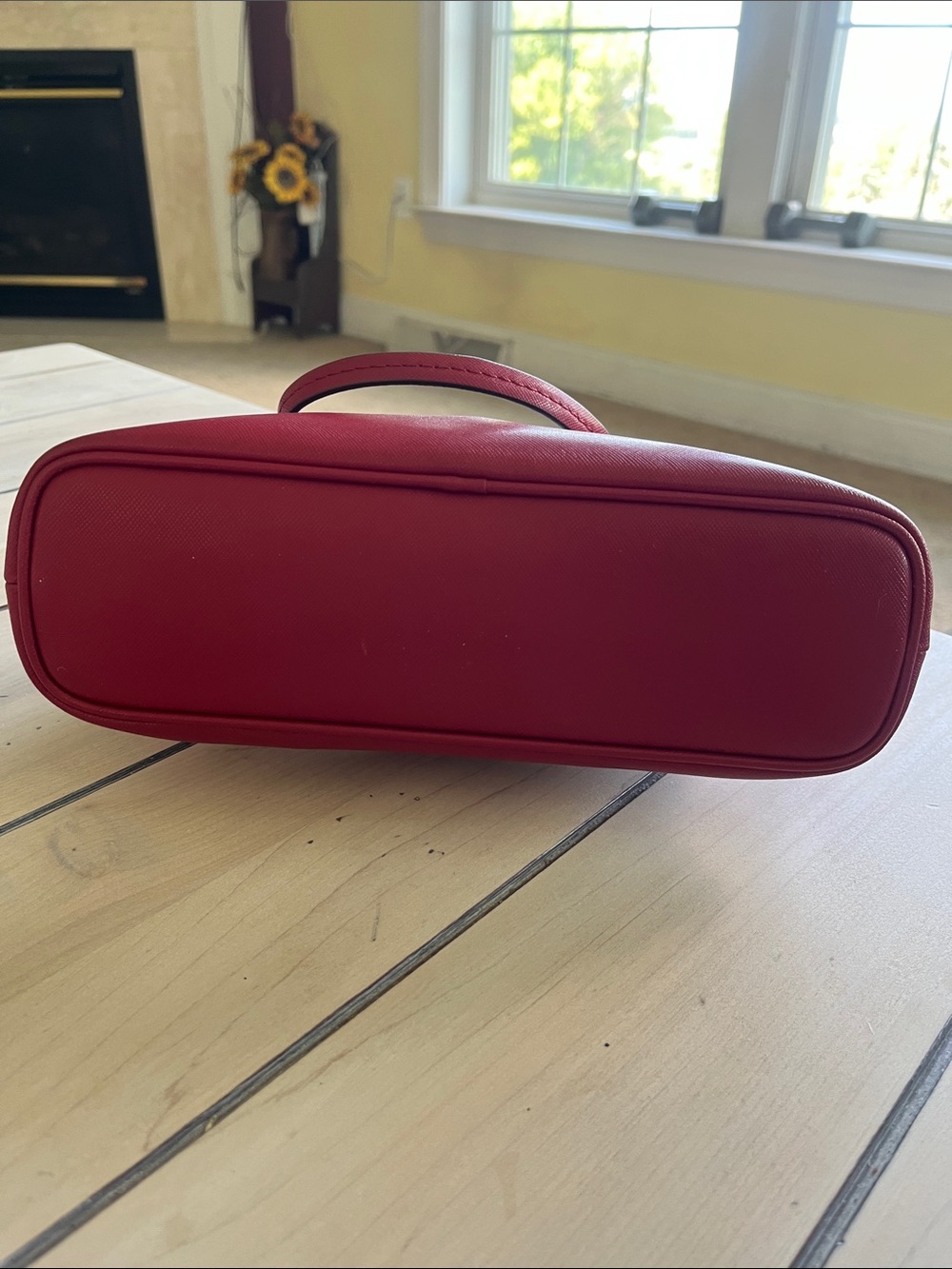 COACH Peyton Mini Red Leather Dome Satchel and Crossbody Bag - Picture 7 of 11